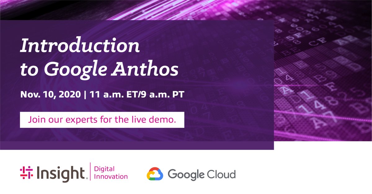 Tomorrow Tuesday at 11 am ET - Join Insight experts for a demo of components, benefits and strategies for implementing Google Anthos Service mesh. ➡️ ms.spr.ly/6002T0pdY