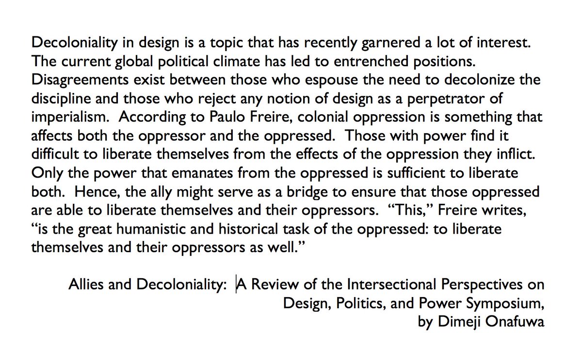 TRU_Lab's tweet photo. Special issue of @DesignCultureJo on #DecolonizingDesign: "What does the endeavor of decolonizing design mean?" via @DecolDesign https://t.co/hq5rHhRvJ2 I strongly urge my colleagues in #urbanism / #urbandesign to get on board and engage seriously with these conversations. https://t.co/oBQcyyewAD