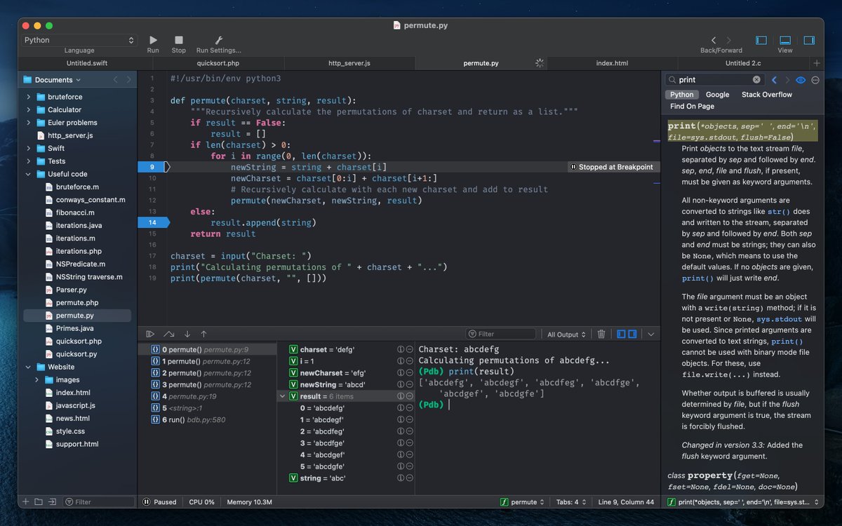 nikolaikrill's tweet image. CodeRunner 4 for macOS is now available! This huge update to the IDE includes live errors/linting, multiple selections, auto-indent, customizable key bindings, Big Sur support, and lots more. Check it out at coderunnerapp.com