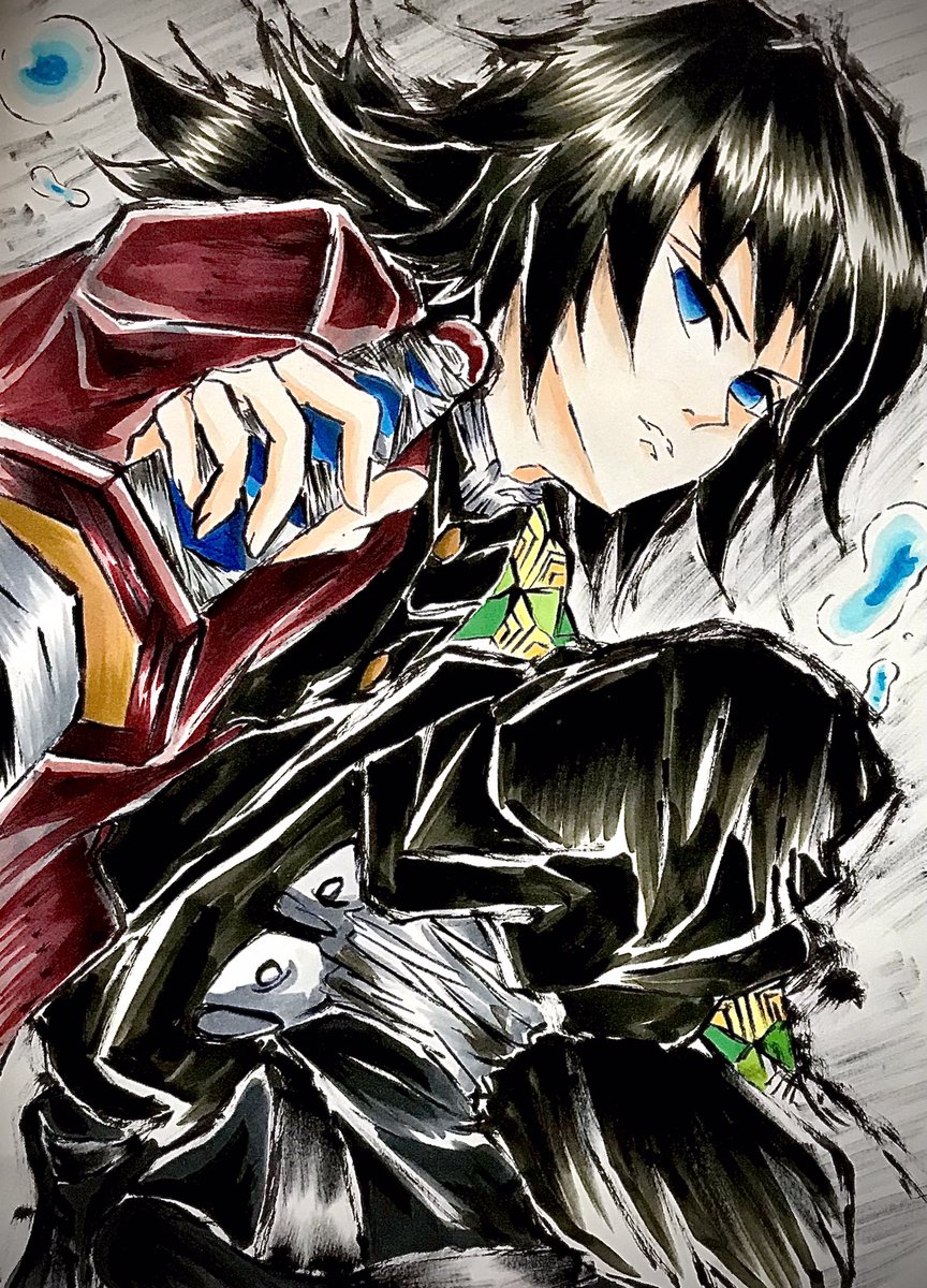 夜月 ｔａｓｕｋｕ 鬼滅の刃 富岡義勇 描いてみた 筆ペン コピック 久しぶりに男キャラ描きました 富岡義勇 鬼滅の刃 鬼滅の刃イラスト イラスト 水柱 T Co Qt0kzjivog Twitter