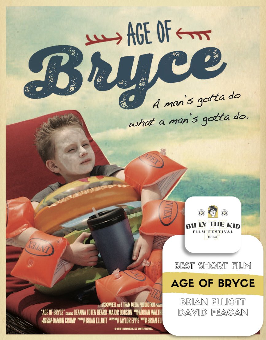 brianelliott777's tweet photo. Age of Bryce is honored to be named Best Short Film at the super fun Billy the Kid Film Fest! Congrats team AOB - and thanks BTKFF! #ageofbryce #AOB #btkff #billythekidff #indiefilm #shortfilm https://t.co/8Hxj6yXhlA