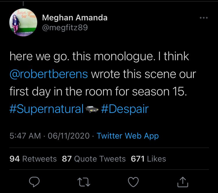first of all we have that tweet about the homosexual declaration of love. this was the FIRST scene to be written out of s15, which means it's central, it's one of the most important ones. it would make no sense for this scene to only be this, a scene, it must have some kind of +