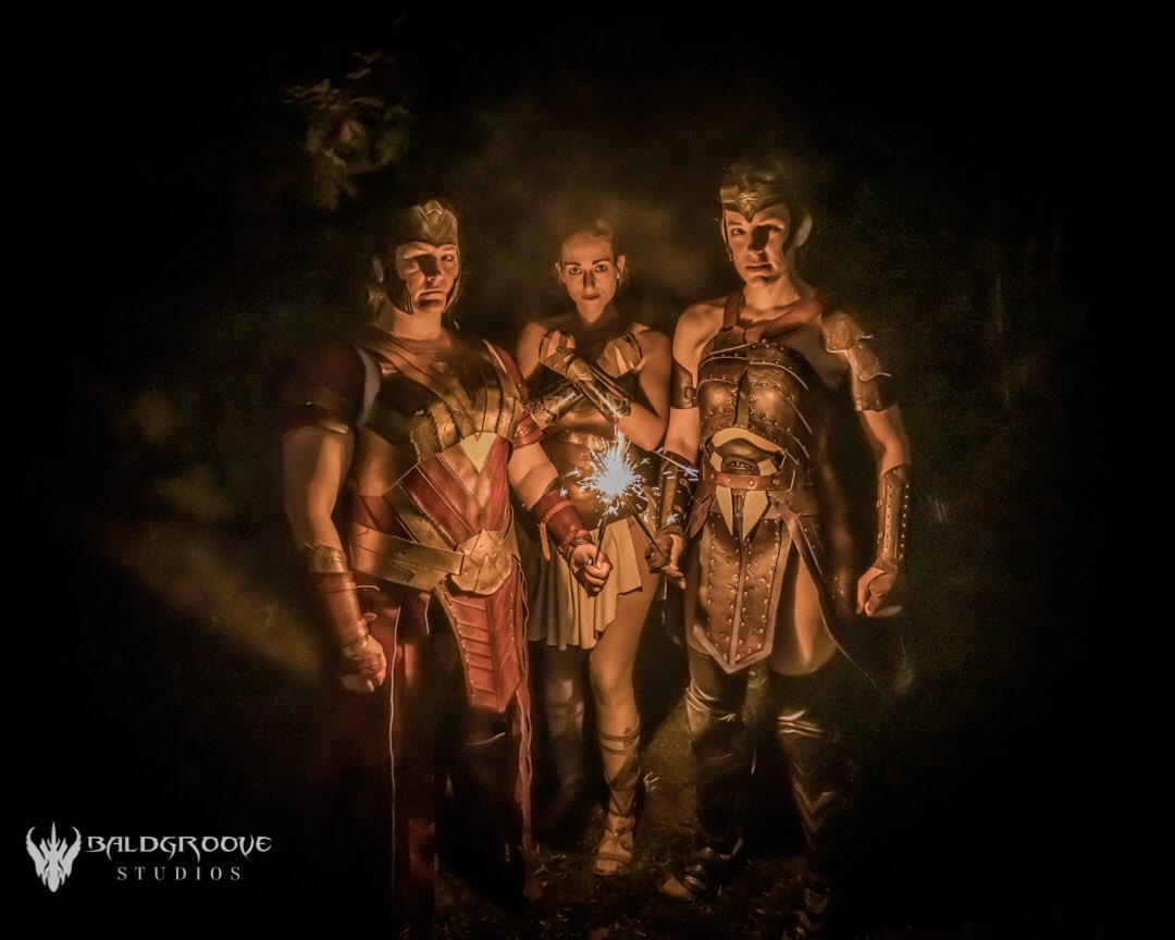 JColtonCosplay's tweet photo. “We are AMAZONS!” 
📷 Baldgroove Studios Costumes made by David Orenday. 
@PattyJenks @RealRobinWright @GalGadot 
#amazoncosplayers #strength #girlpower #antiope #menalippe #dianaprince #antiopecosplayer #menalippecosplayer #warriors #amazoncosplays #dianacosplay #lindahemming https://t.co/8kZKTSeo7D
