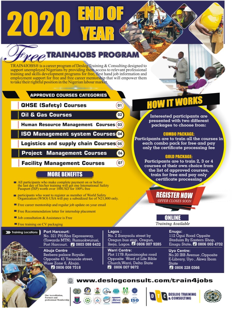 deslogenergyltd's tweet photo. Advance your career with our professional courses, join Train4jobs Program starting 16th November &amp; earn internationally recognized certificates that will boost your chances of job employment

Visit: https://t.co/PJOzHTk6As for full details

 - https://t.co/Kd9P9Dcars https://t.co/cnWmRYD5ty