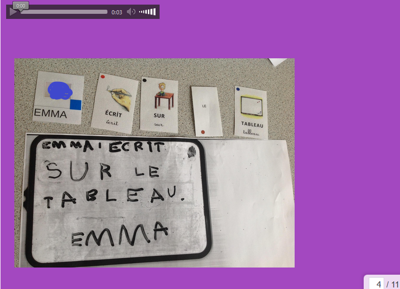 EmilieCollet2's tweet photo. @ONE_ecole Wiki des savoirs: expliquer le travail fait en classe pour donner du sens/ouvrir la classe aux parents. Photos-enregistrements sonores-textes.
@apprentilangues Premières productions de phrases écrites, illustrées, enregistrées dans le cahier d'écrivain @ONE_ecole . https://t.co/nXtVNFxvWY
