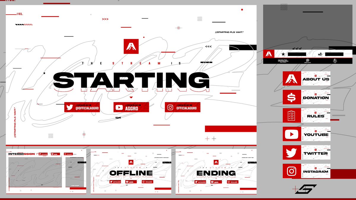 Stream package for <a href="/OfficialAggro/">Aggro</a> 🔴⚪️ 

My entry for : #AggroDesignContest 

Any kind of support is appreciated ❤️♻️🤘