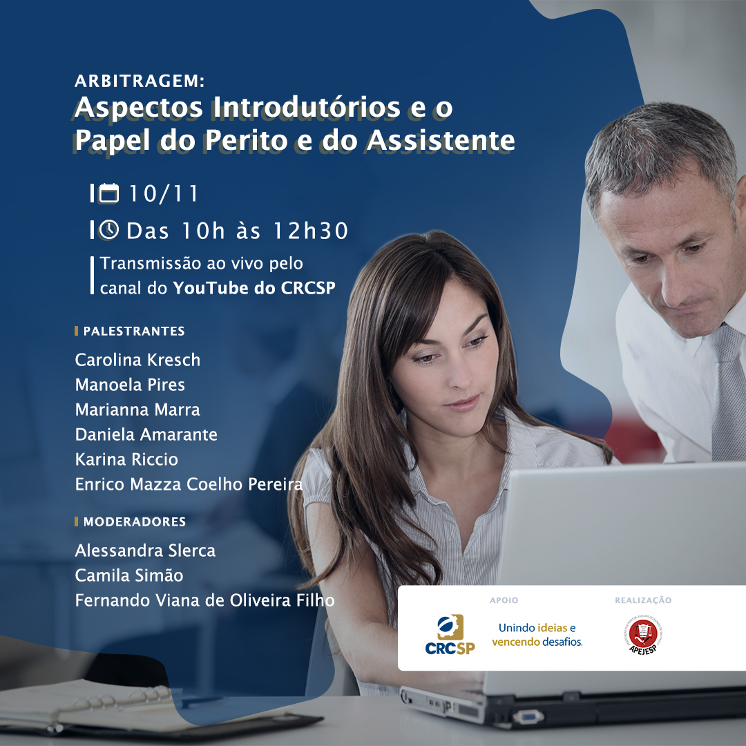 CRCSP_Oficial's tweet photo. Amanhã (10), das 10h às 12h30, acontece o seminário “Arbitragem: Aspectos Introdutórios e o Papel do Perito e do Assistente”. O evento é online e realizado pela #Apejesp, com o apoio do #CRCSP.

Acesse o link e garanta sua inscrição! É gratuito
https://t.co/ZAsgqVoOvS https://t.co/hjg8JCs32R
