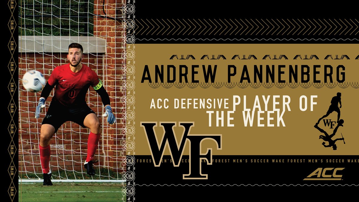 WakeMSoccer's tweet photo. Helping lead the way for our fourth shutout of the fall season, @AndrewPannenber has been named @ACCMSoccer Defensive Player of the Week! 👏

📰: https://t.co/XLfalhNLfw

#GoDeacs 🎩 https://t.co/NiWOvHAmld