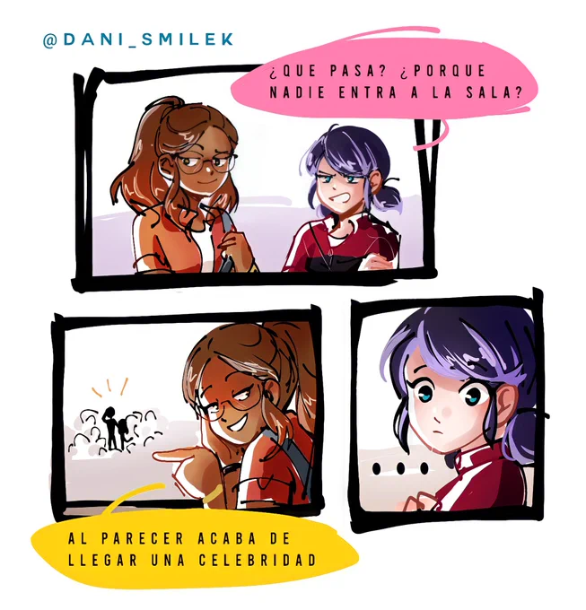 AU #miraculous equivocados donde Adrien termina siendo Mr.bug y Marinette ladynoire. En su vida civil Adrien posee una personalidad más suelta mientras que Marinette es más centrada. 