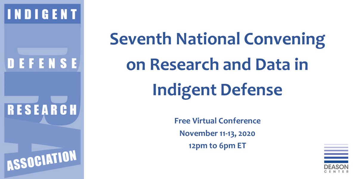 smulawdeason's tweet photo. Deason Researchers @AndySMUDeason and @VMSmiegocki will be presenting at @IDRAcommunity’s 2020 National Virtual Meeting on Research and Data in Indigent Defense, hosted by @smulawdeason.

Register here: https://t.co/EgbomOWemI

#IDRAMeeting
#CJReform https://t.co/ojKwtf1dG9