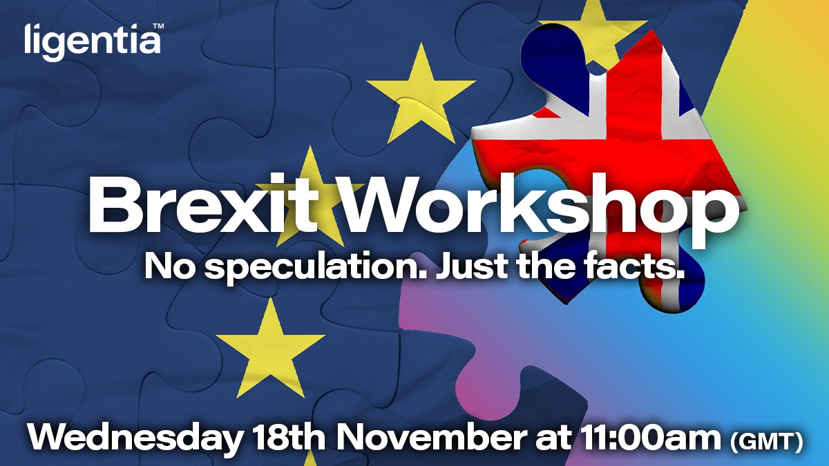 Ligentia's tweet photo. Our next #Brexit Workshop #webinar is scheduled for Wednesday 18th November at 11:00am (GMT). Miles Vartan from from @VARTAN_CONSULT will be joining us as we talk Customer Compliance and host a live Q&A. Follow the link to register: https://t.co/PryJMEeCtI #brexitplanning https://t.co/ZI0LwaQ9NZ
