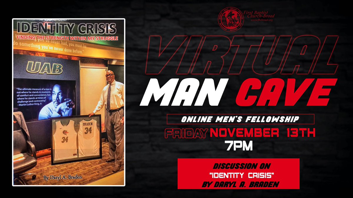 The Man Cave is back this Friday, November 13th at 7pm. Join our host Nyrone Hawkins &amp; Daryl Braden as they further discuss the book “Identity Crisis”