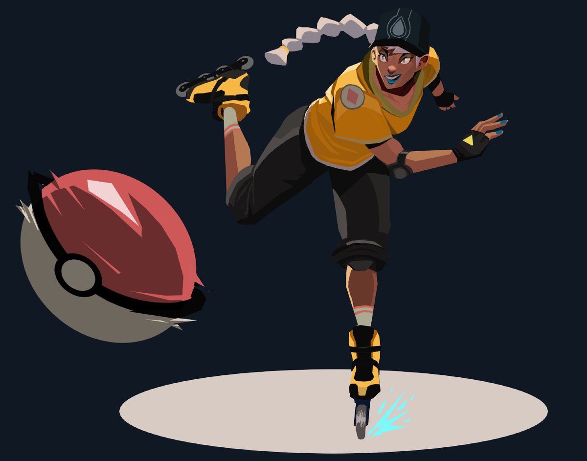 Peter_Klijn's tweet photo. Havent played Pokemon in something like 8 years, but I recently picked up skating and my Discord art group was blasting the funky battle themes, soooo.... https://t.co/swja28E4Em