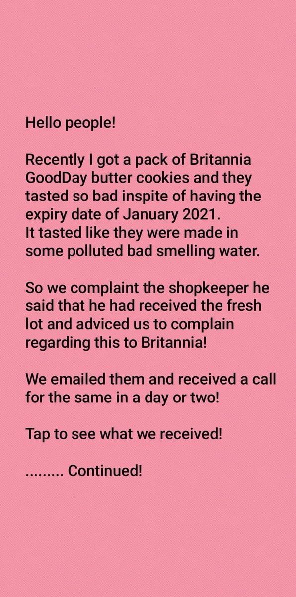 CloudsWandering's tweet photo. A bitter and a sweet experience with @BritanniaIndLtd ! Thankyou for hearing our feedbacks and acting on it so speedily!❤Here's my full experience! Have a look on these attachments.
#Britannia #CustomerExperience @BritanniaIndLtd @GoodDayCookies #thankyoubritannia #diwalihamper https://t.co/XP36ZmNb4c