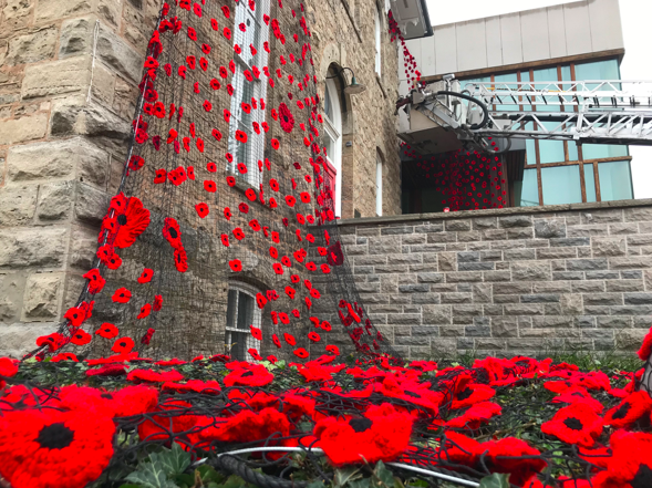 heartniagara's tweet photo. This Remembrance Day, #NiagaraFalls is commemorating those who protected our freedoms, with a little help from the global community, by coming together to create a beautiful art installation of poppies cascading over the Niagara Falls History Museum! #ThePoppyProject https://t.co/DlTM4BzT4p