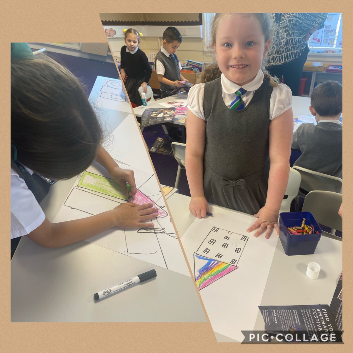 StAugustine_PS's tweet photo. Recently, P1 have been learning about shape and pattern, today we took our learning a step further by looking at why shapes are so important in our lives! #MathsIsFun #RealiLife #PlayBased @StAugustinesPC @staugustine_pta @NLCLearningHub @NLRoadsafety https://t.co/oC3qPU5Ijn