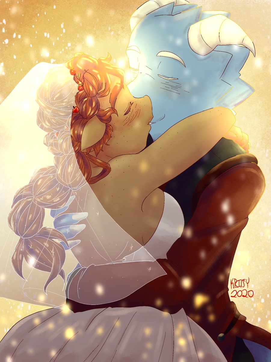 KrissychanDraws's tweet photo. "What's happened over the last 6 months?"
"So, I got married, as you know... since you were there"
Told you all that I'll make ALL their ship art if I have to
#myart #digitalart #taz #jeremyscalesfangbattle #scalesfangbattle #hathawayfangbattle #hathawayredcheek #thezonecast https://t.co/cbopebTdiV