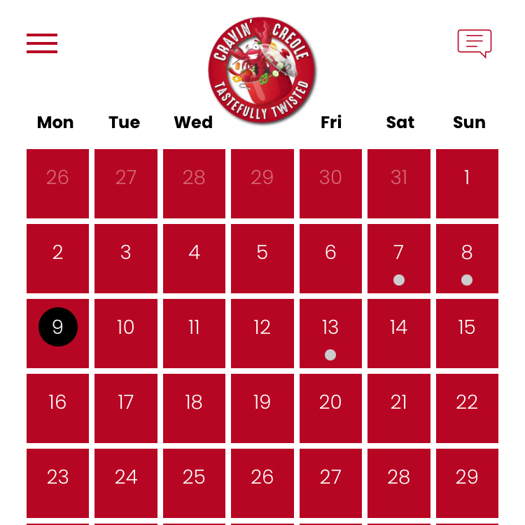 cravincreole's tweet image. The brand new calendar on our website will help you keep up with our daily locations! 
New events popping up soon near you!
Where do you want us next?! 
CravinCreole.com/calendar