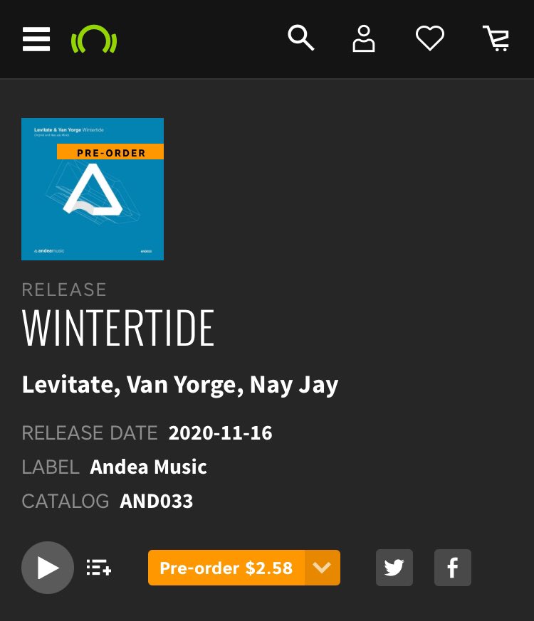 LevitateSounds's tweet photo. My new song “Wintertide” with Van Yorge, with a remix from Nay Jay, is now available for pre-order on Beatport! 🙌
#NewMusic #Beatport #AndeaMusic #TranceFamily #AnjunaFamily #DJMagMexico #MusicaElectronica #MexSomeNoise #MXRompela #ElectroLovers #TalentoNacional #TalentoMexa https://t.co/i0Jjt5n7Tq