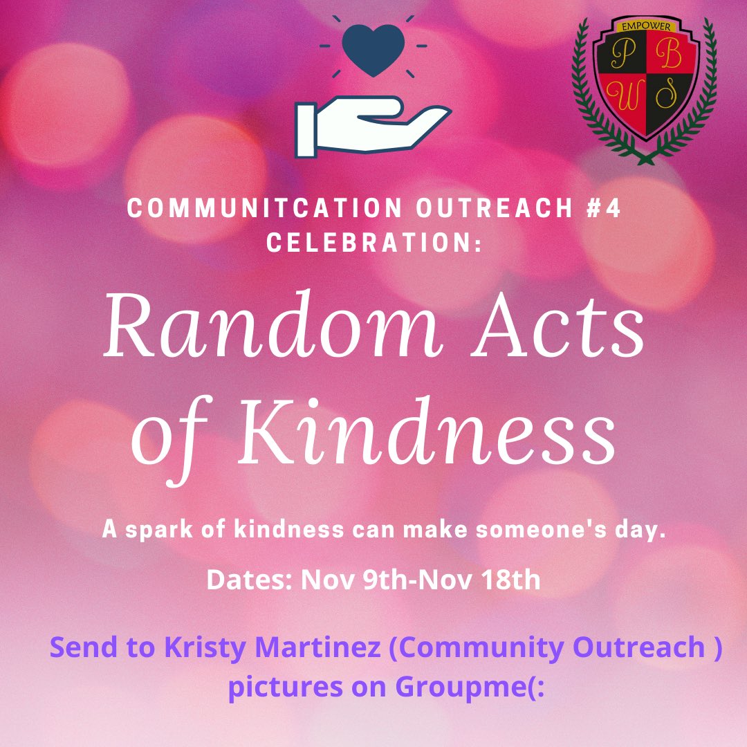 PBWS_UTSA's tweet photo. “When there is kindness, there is goodness. When there is goodness, there is magic✨” - Cinderella👑
For this community outreach event, we ask that you show a random act of kindness💝 Send your picture to our Community Outreach chair!
✨“Have courage and be kind”✨
#pbwsutsa https://t.co/OW6Pna52Bg
