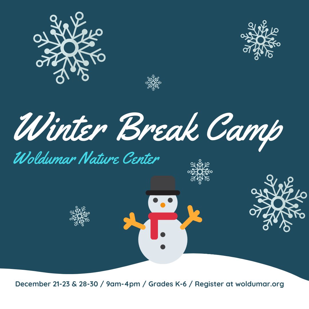 Winter Break is just around the corner! Get your campers outside to explore the winter wonderland that is Woldumar. Register at woldumar.org ❄️☃️❄️