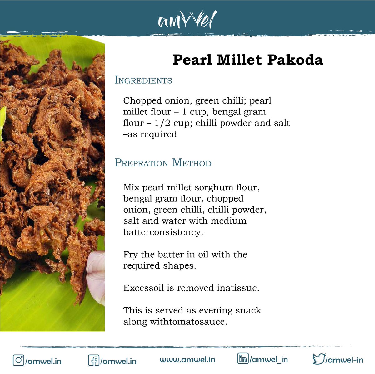 amwel_in's tweet photo. बाजरे के पकोड़े। Pearl Millet Fritters Recipe

Do try this at home

#recipes #food #foodie #foodporn #cooking #foodphotography #instafood #recipe #yummy #homemade #foodstagram #foodblogger #healthyfood #delicious #tasty #easyrecipes #foodlover #healthy #healthylifestyle #homecook https://t.co/dvhDsfsex7