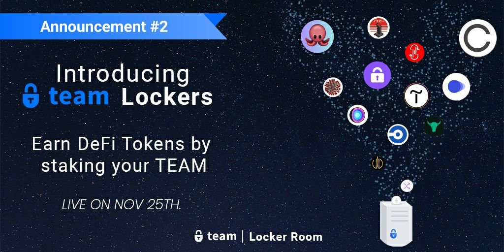 TeamFinance_'s tweet photo. Blitz ANN #2
Introducing 🔐 #TEAM Lockers

⚙Earn #DeFi Tokens by #staking your $TEAM

👉Learn more on our Medium:
https://t.co/Rtd2Q8KDoD

#uniswap #finance #coinbase #coingecko #crypto #finance https://t.co/dZGRymYoaq