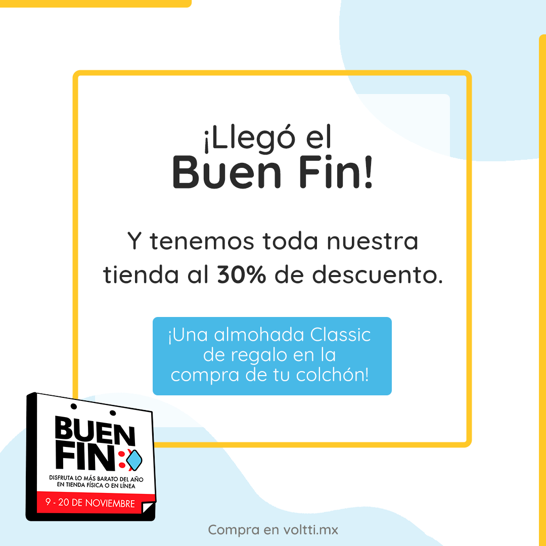 volttisleep's tweet photo. ¡Compra un colchón donde quepa toda la familia!
¡Por #BueFin tenemos todos nuestros colchones con 30% de descuento + 18MSI!
Sí, hasta los King y Queen Size, además compralo ahora y recíbelo en la puerta de tu casa GRATIS antes del fin de semana. https://t.co/4CVBsbAe3V