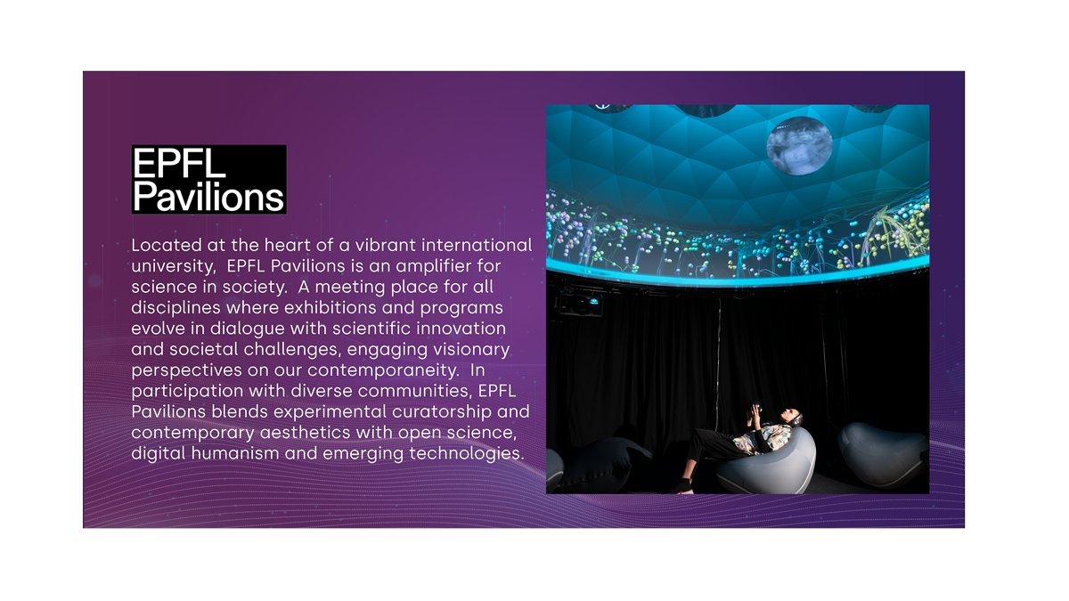 scicommhackCERN's tweet image. Located at the heart of the EPFL campus, ArtLab is the cultural platform where art, research and technology meet