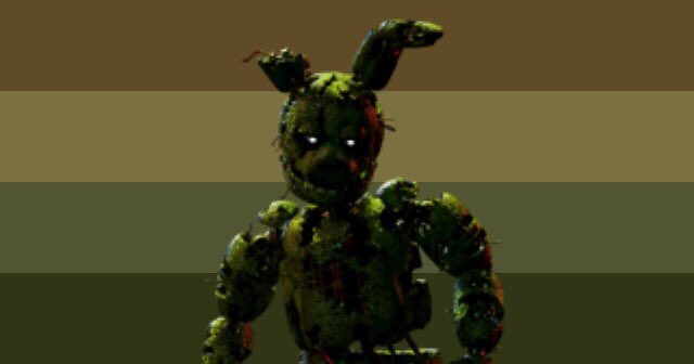 enbypositivity's tweet image. cw // fnaf

flag for nonbinary people who love springbonnie (left) and springtrap (right) from fnaf - 🌙