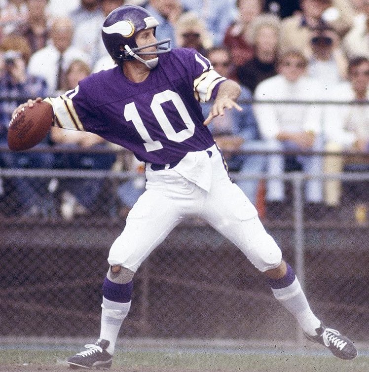 Super70sSports's tweet photo. Fran Tarkenton passed for 47,003 yards while playing 14-game seasons in an era where you could gleefully murder all the receivers and the quarterback. Let me pull out my NFL passing yard inflation calculator and see how much that would be today:

∞

Yeah, I get infinity yards. https://t.co/fdd1aQzPRA