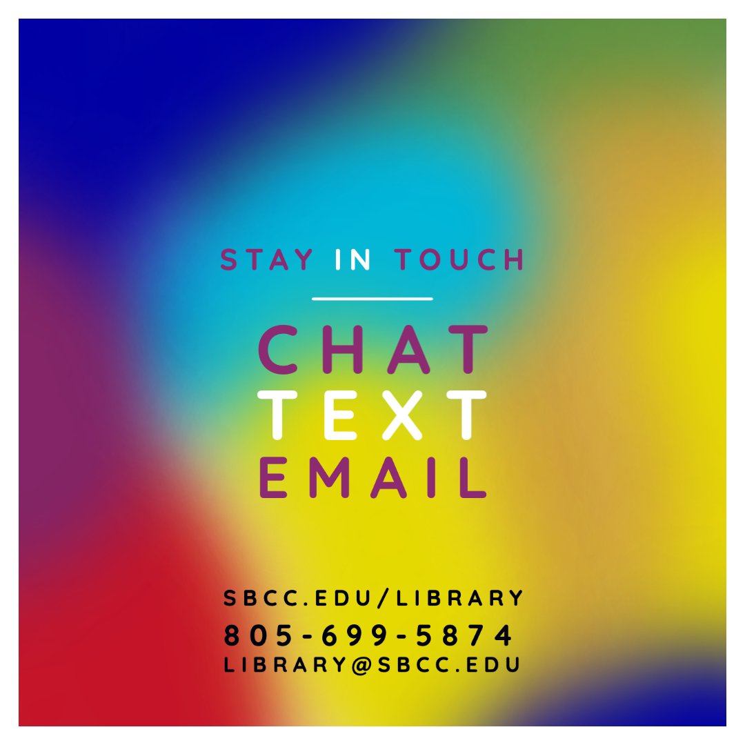 LuriaLibrary's tweet image. Happy Monday. We&apos;re here for you. #LuriaLibrary #SantaBarbaraCityCollege #sbcc