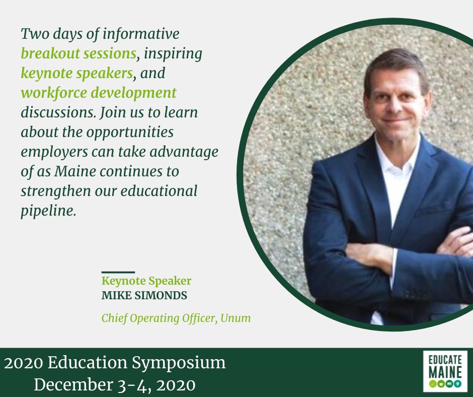 We are excited to announce another keynote speaker at our 2020 Education Symposium on Dec. 4th: Mike Simonds from @unumnews. Are you registered yet?  #EMSymposium2020 #leadership #education loom.ly/TgeMiAQ