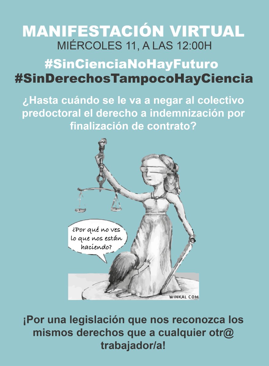 pddi_ur's tweet photo. "Plataforma Defensa Investigadores UR lamenta que sentencia del Supremo 'deje sin indemnización' a #predoctorales"

NOTA-ERRATA: el miércoles a las 12:00 todos a twittear #SinCienciaNoHayFuturo y #SinDerechosTampocoHayCiencia

https://t.co/27KXac4y39 https://t.co/HP29MQ5yis