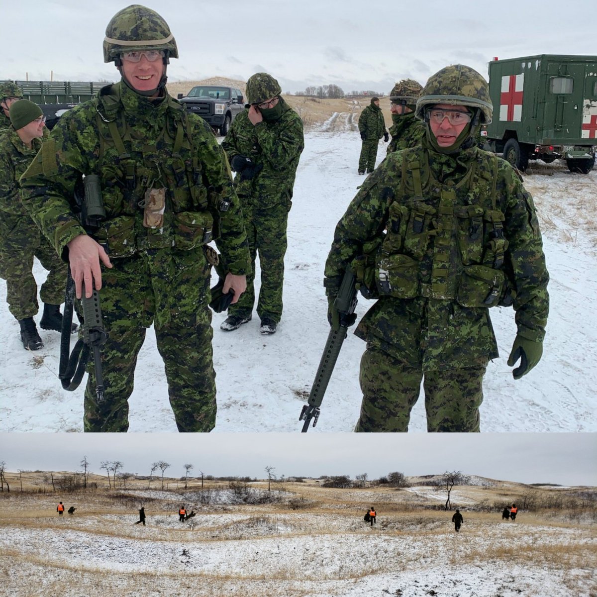 The Royal Regina Rifles Command Team geared up to refresh their basic infantry skills- live fire pairs fire and movement!

#armyreserves #CitizenSoldiers #RoyalReginaRifles #swiftandbold #UpTheJohns