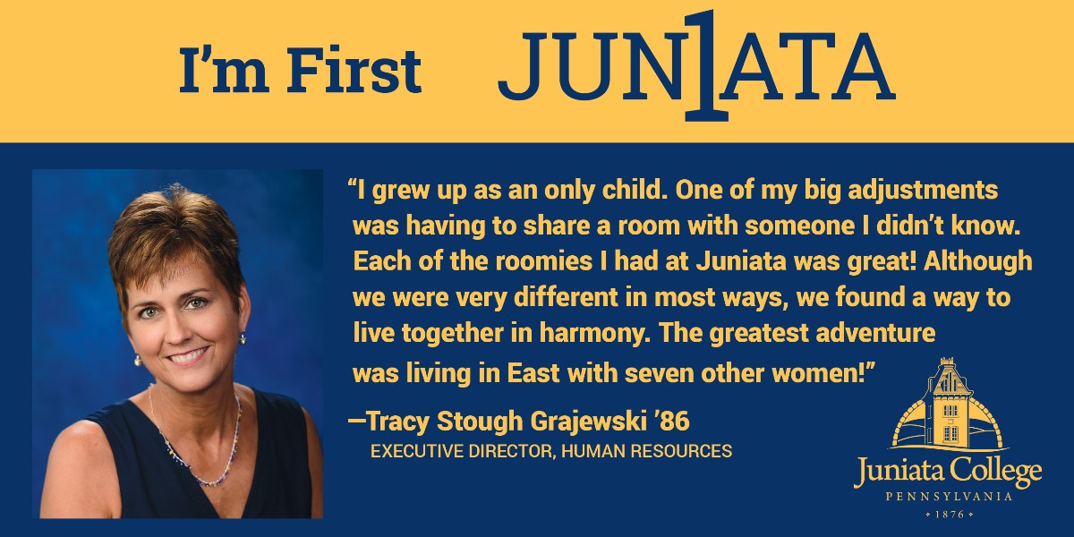 juniatacollege's tweet image. Happy First Generation College Celebration Day! Meet Tracy Stough Grajewski '86, Juniata's executive director, human resources. #Jun1ata #ImFirst