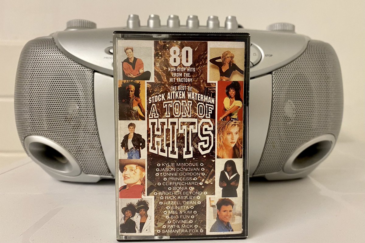 Just spent a very happy afternoon back in 1990 with this absolute classic 😁 I feel the musical contribution of @mikestockmusic @matt_aitken25 and @PeteWatermanOBE is very undervalued! #stockaitkenandwaterman #thehitfactoryvolumefour #atonofhits #popmusic #classic #cassette