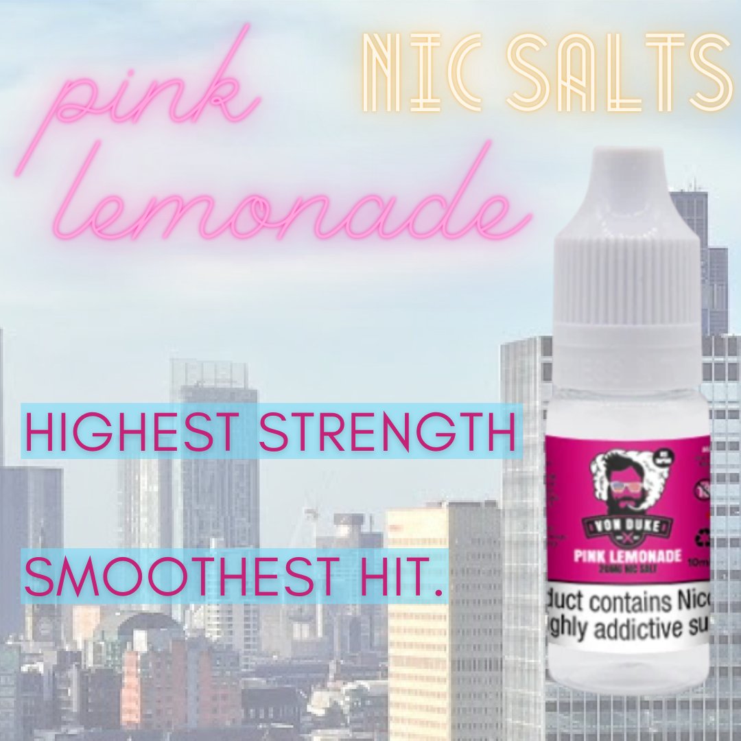Pink Lemonade takes me back to the amazing Summer we had this year. I'll take 3 please!!! VON DUKE Nic-Salts are buy 2 get the 3rd free. Use code: 3FOR2

#eliquid
#vape
#vaper
#vapeuk
#vapedeals
#nicsalts
#nicotinesalts
#quitsmoking