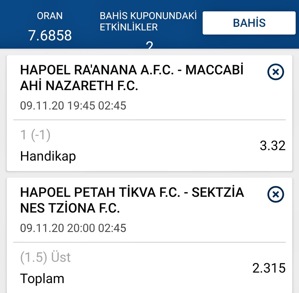 Bültende çok az maç var.
O zaman
#amigostyle