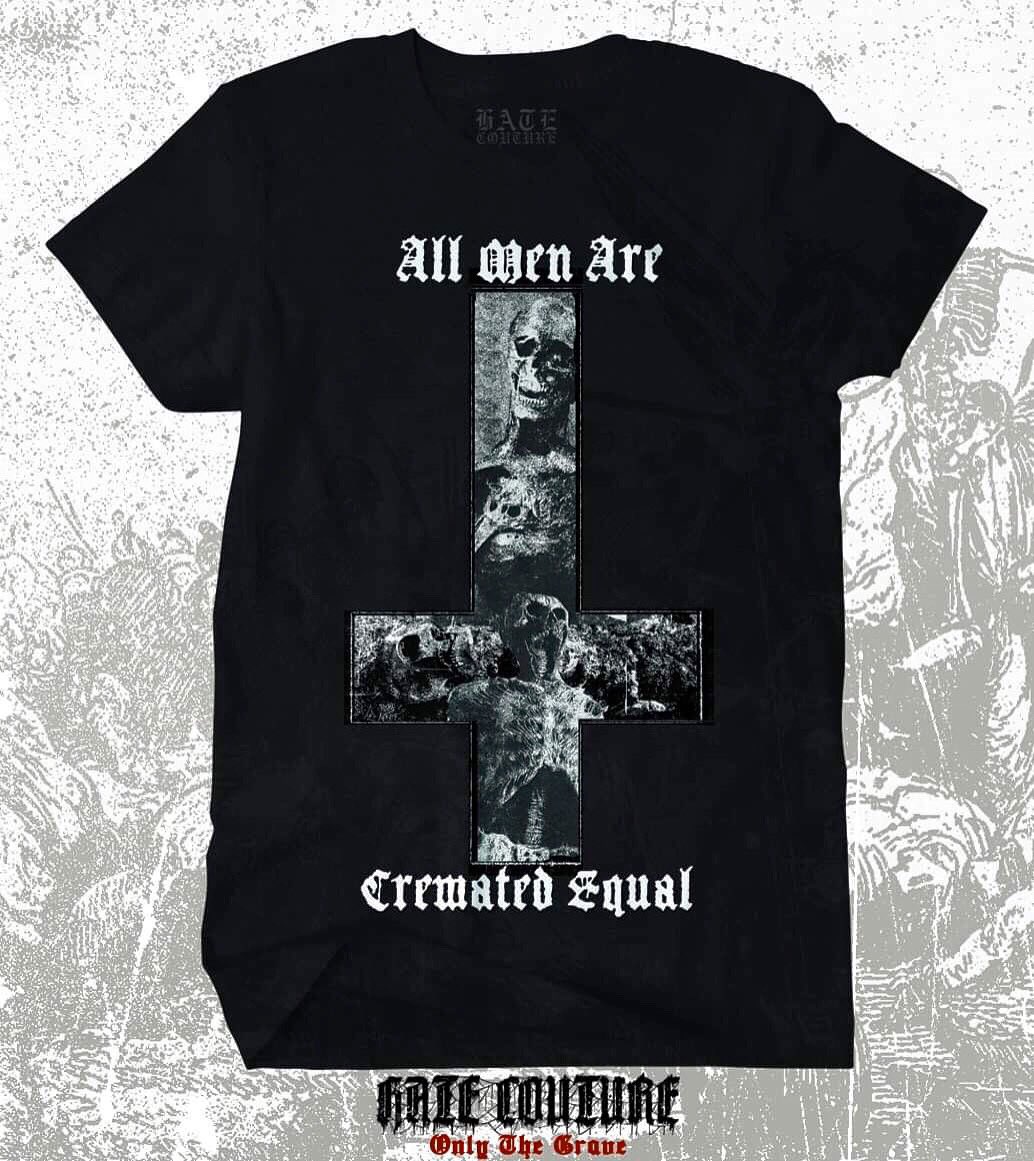 hatecouture_'s tweet photo. 🔥 NEW IN THE SHOP 🔥

« All Men Are Cremated Equal » mens t-shirt.

Shop now
https://t.co/VS9FvjZ0Yq

#hatecouture #allmenarecrematedequal #cremation #invertedcross #cremated #skeleton #corpse #deathmetal #burn #fire #gore #horror #death #napalm #dead #blackmetal #thrashmetal https://t.co/618zmy9Vyf