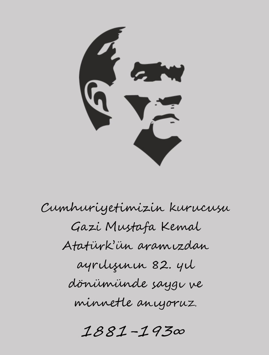 CookerMutfak's tweet photo. Cumhuriyetimizin kurucusu 
Gazi Mustafa Kemal Atatürk’ün aramızdan ayrılışının 82. yıl dönümünde saygı ve minnetle anıyoruz. #10Kasim https://t.co/4fJ1f3L4kb
