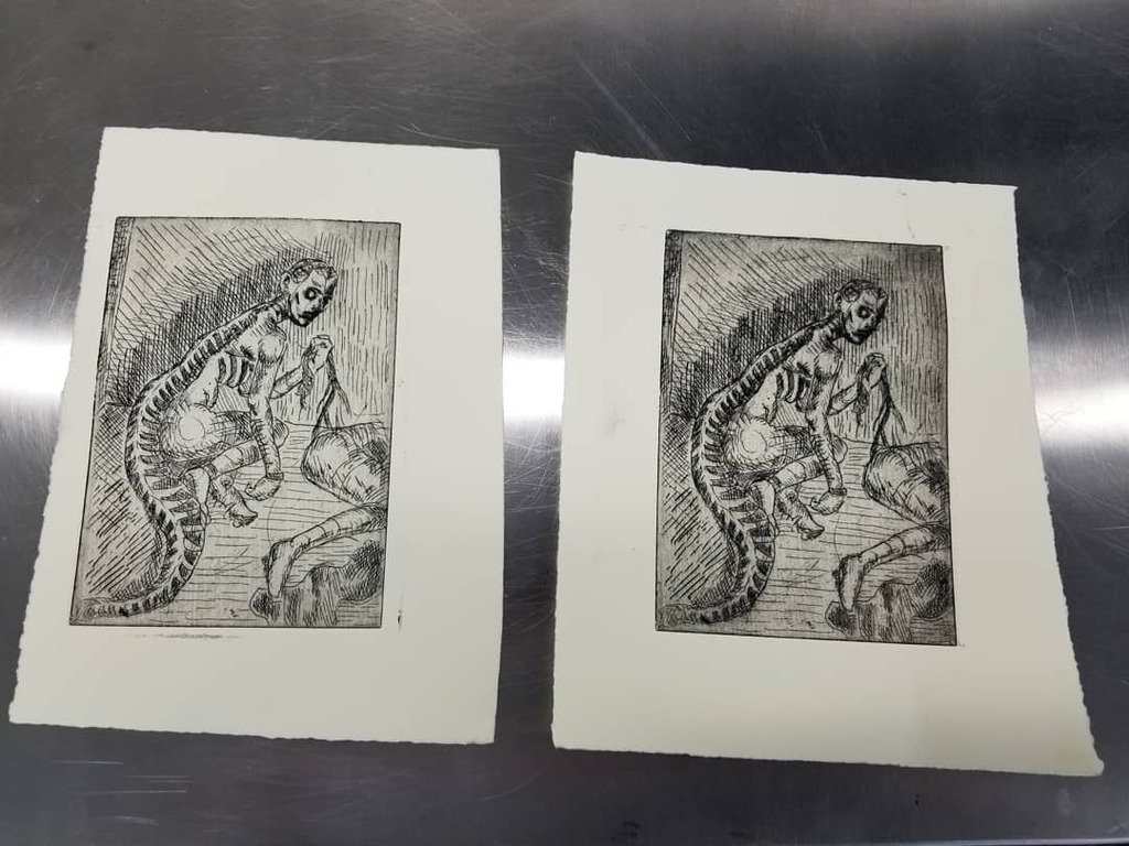 DanMeinh_Art's tweet photo. Pulled some test proofs of my small copper plate etching

.

.

.
___________________________

#art #printmaking #drawing #etching #etchingprint #etchingprintmaking #traditionalart https://t.co/YGk7v4Z8qq