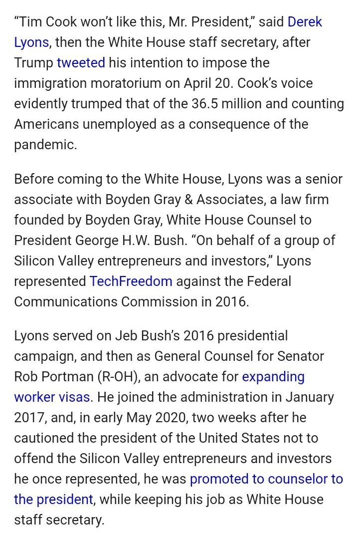 Here's another example: are you angry about big tech censorship? Then consider Derek Lyons, who kissed the boot of tech companies from within the WH and is part of the reason Twitter and FB are able to censor us now. Again... fraud is real but so is Derek Lyons