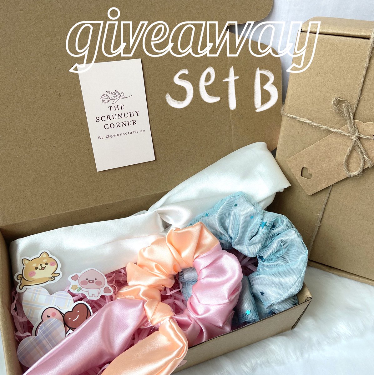 ♡ giveaway ♡
hi lovelies, i'm giving away 2 cute gift boxes! 💕

rules:
♡ must follow me <a href="/scrunchycorner/">♡ the scrunchy corner ♡</a> 
♡ rt &amp; like this (no quote rt)
♡ state which set u'd like &amp; tag 4 friends

extra entries: 
♡ follow @/thescrunchycorner on IG, SS &amp; post proof w ur comment

👇🏻👇🏻👇🏻