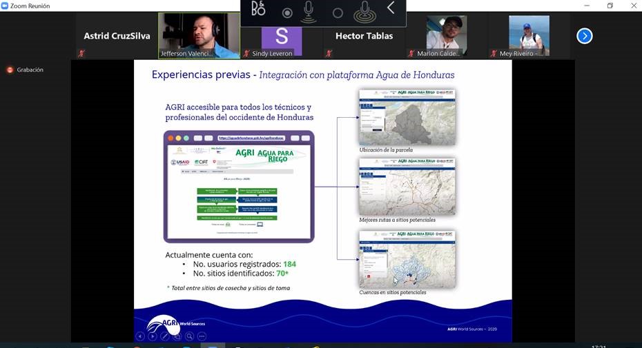 FAOHonduras's tweet photo. FAO-CIAT está desarrollando una capacitación sobre la herramienta AGRI World Sources para proveer información acerca de potenciales fuentes de agua para diseños de irrigación a pequeña escala, se cuenta con la participación de la SAG, INVEST-H, DGRH, y MAGA- Guatemala https://t.co/Y12t7gYfwF