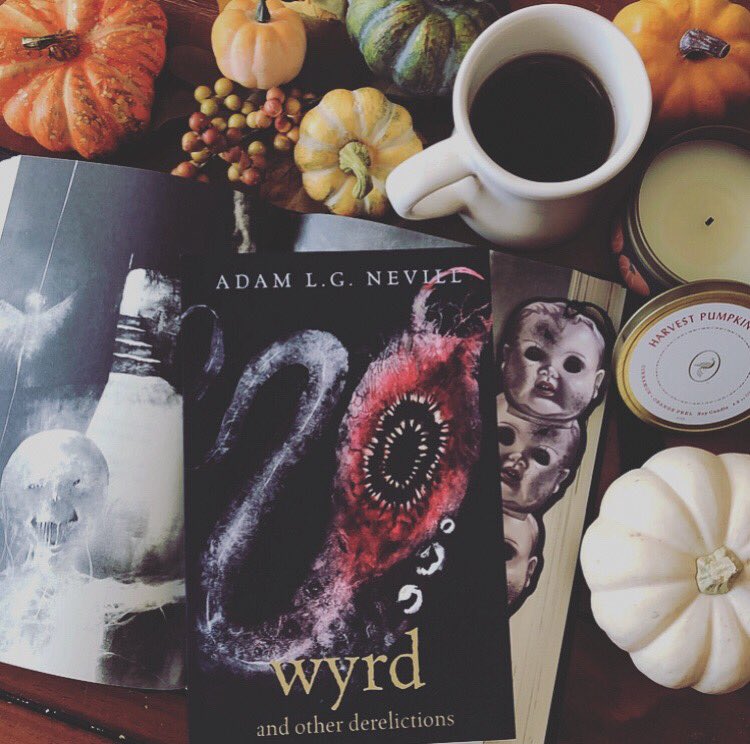 NinaBoBiina's tweet photo. Not to judge a book by its cover, but if that cover gives you the creeps, it’s probably gonna be a good scary read! 🖤 So excited to start WYRD AND OTHER DERELICTIONS by @AdamLGNevill for an upcoming #NightWormsBookParty ! @Night_Worms #RitualLimited #promotehorror https://t.co/C0URPiIwnw