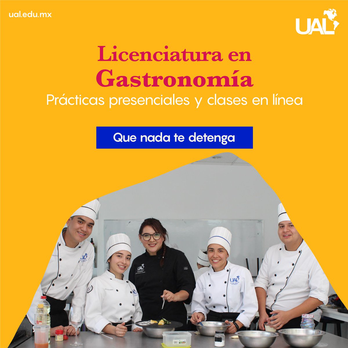 Cocina tus sueños en la #UAL Estudia la Lic. En Gastronomía con horarios flexibles y prácticas en cocinas 100% equipadas.