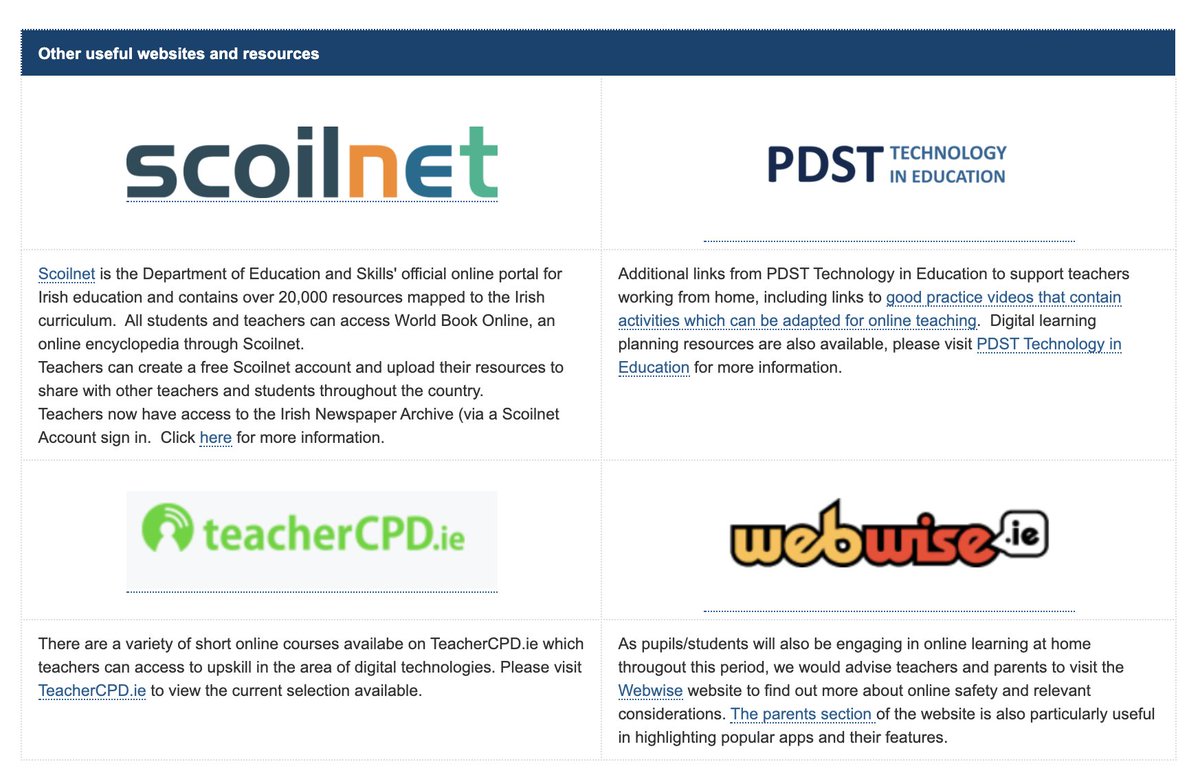 OideTechinEd's tweet photo. Whether you're engaged in contingency planning with your school or you just want to find out more about how your school's digital platform supports teaching, learning &amp; assessment online, check out our resources in this area at https://t.co/Ra5RFpOxwB
#DigitalPlatforms #edchatie https://t.co/WCPqNlQ8Vq