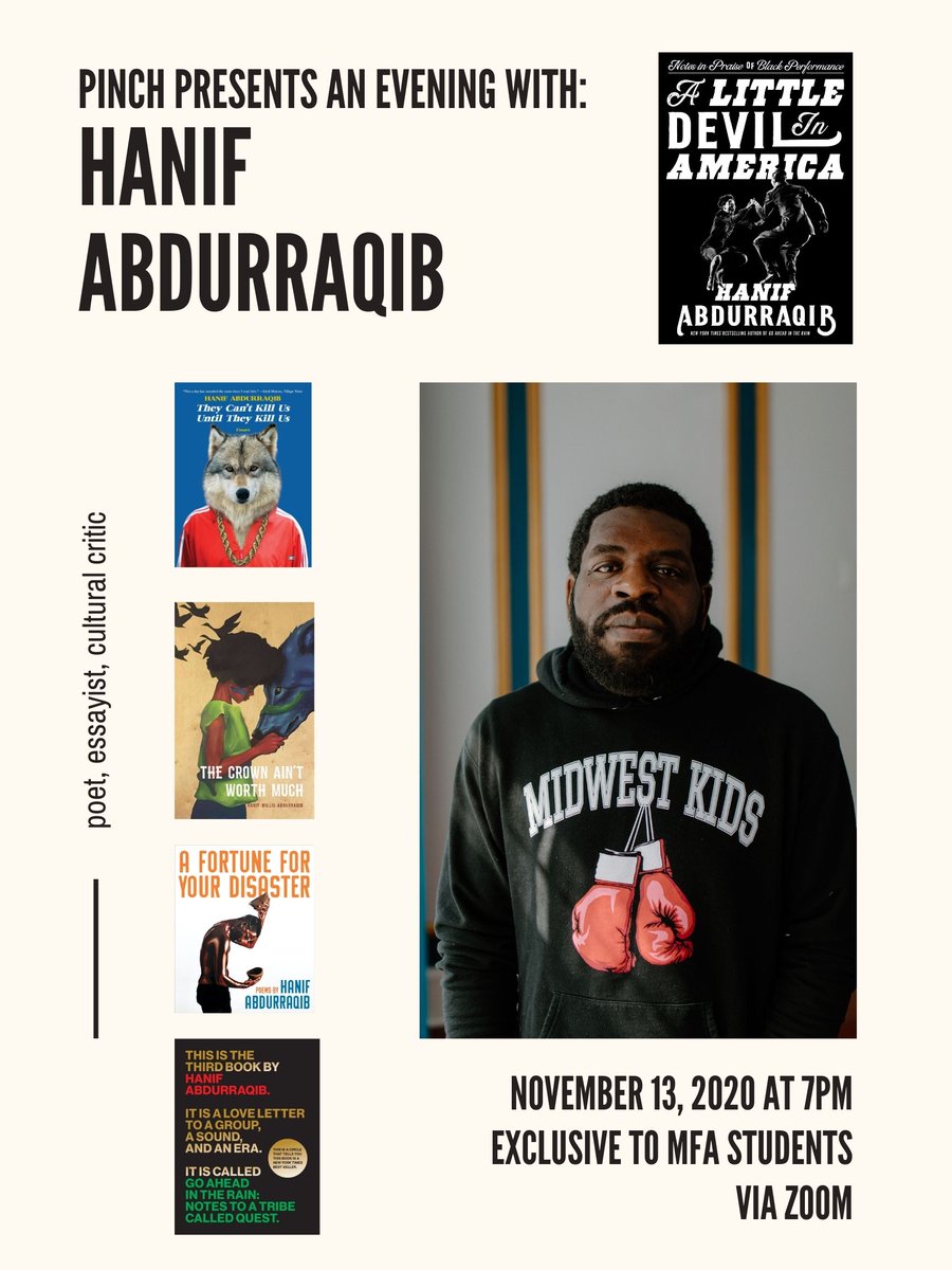pinchjournal's tweet photo. We are beyond excited about our MFA exclusive event on Friday with @NifMuhammad !!! #pinchpresents #mfainmemphis #essayist #poet #culturalcritic https://t.co/teQDf3wCkU