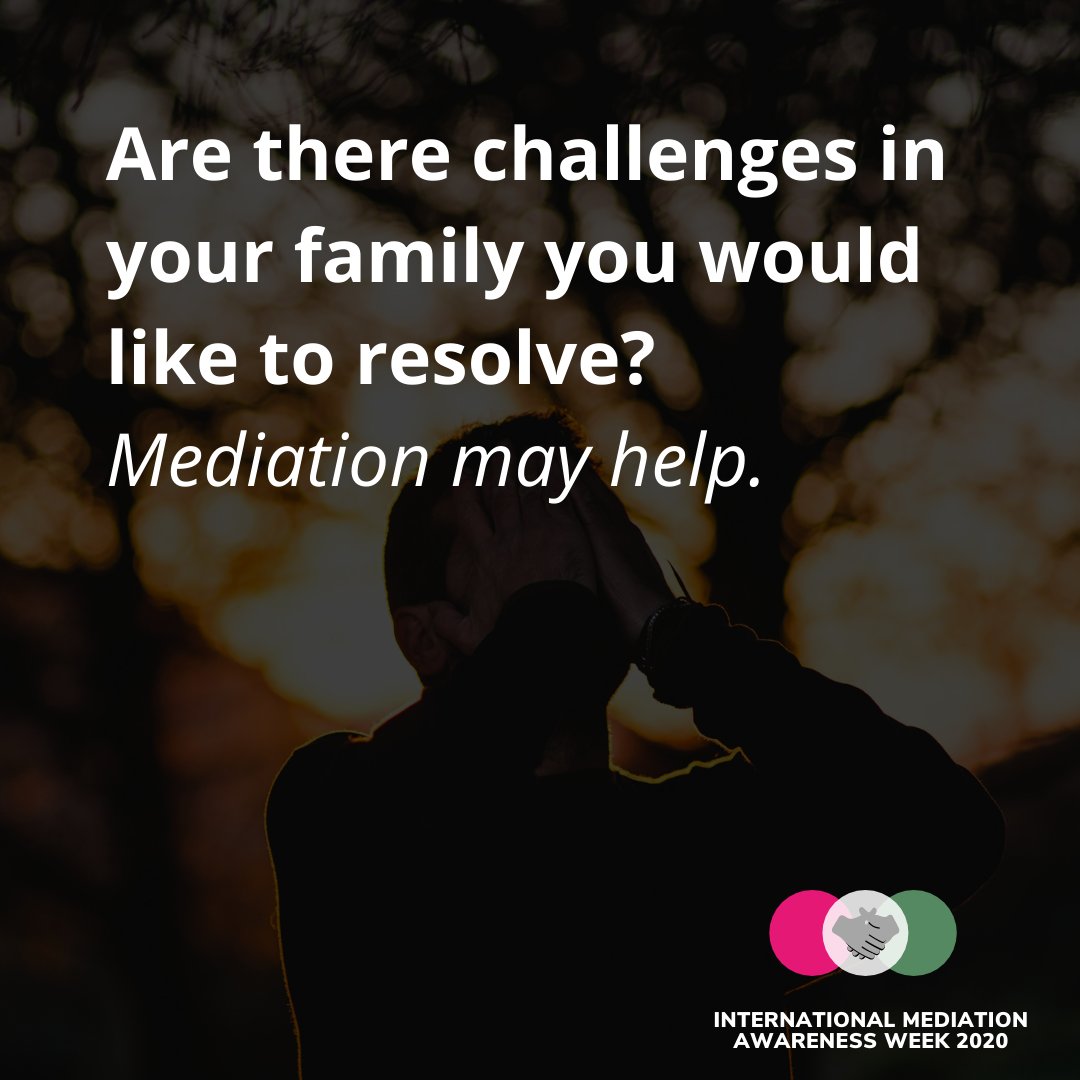 IntlMediatorWk's tweet photo. #Mediation can be an effective form of #disputeresolution to support families with issues which may arise. 

Join Suzanna Stein, an Independent Accredited Family Mediator, on Tuesday 10th November for their webinar at 14:00 GMT. 
 
https://t.co/yx85uZqXCn

#IMAW2020 #Family https://t.co/HyEVpdzeTf